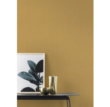 Vliestapete 484663 Florentine III Uni Leinen ockergelb