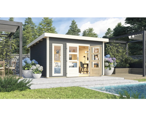 Abri de jardin Karibu Speyer 5 406 x 393 cm gris terre cuite