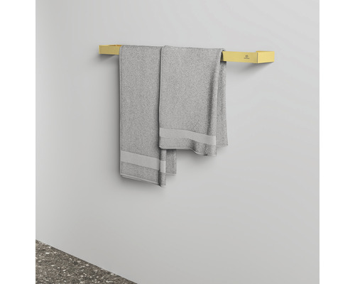 Porte-serviettes avec deux serviettes grises