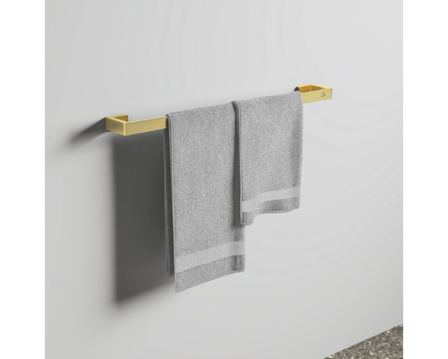 Porte-serviettes avec deux serviettes grises