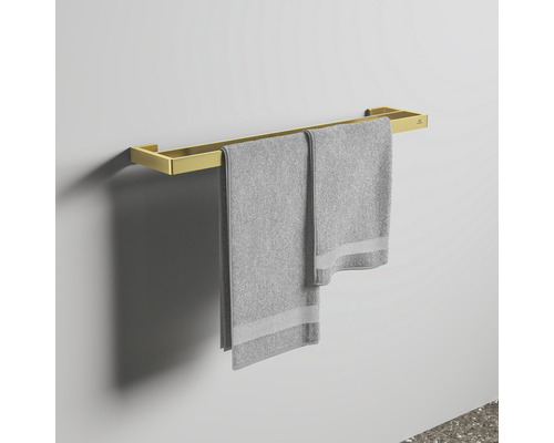 Porte-serviettes avec deux serviettes grises