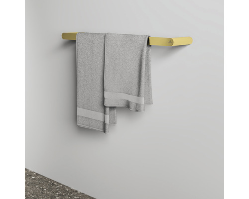 Porte-serviettes avec deux serviettes grises