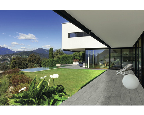 Dalle de terrasse en grès cérame fin Portland Plata bord rectifié 180 cm x 40 cm x 2 cm Dalle de terrasse en grès cérame fin Portland Plata bord rectifié 180 cm x 40 cm x 2 cm