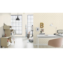 Papier peint intissé 687927 Tropical House géométrique crème