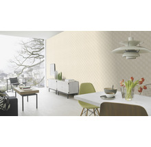 Papier peint intissé 687927 Tropical House géométrique crème