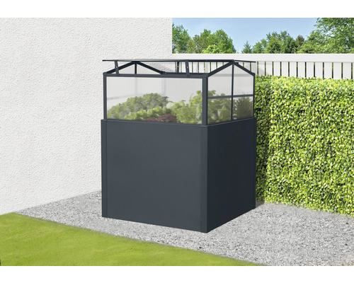 Rehausse pour serre châssis, rehausse de serre avec polycarbonate 4 mm 87 x 87 x 46 cm anthracite