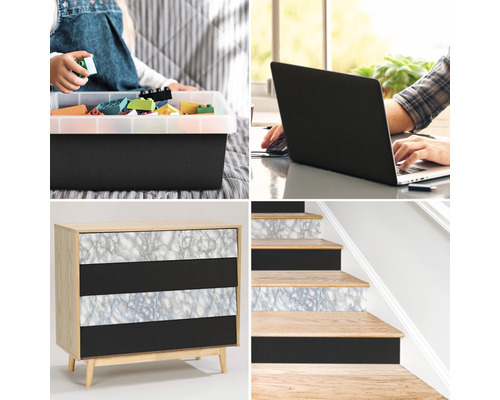 Collage mit Dekorfolie für Möbel, Treppen und Gegenstände