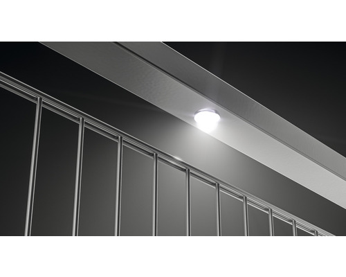 Kit d'éclairage ALBERTS Highlight avec 4 ampoules pour une longueur de clôture de 4 m enfichable, RAL 7016 anthracite (2 ampoule pour 2 m d'élément de clôture)