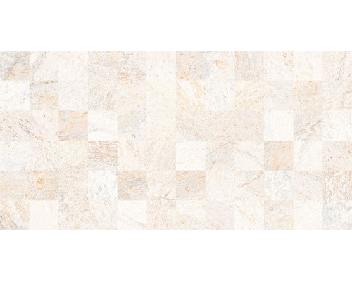 Carrelage décoratif en grès cérame fin Quarzite blanco 32 x 62,5 x 0,9 cm