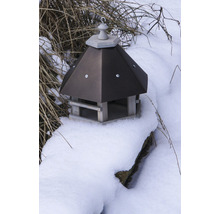 Maison pour oiseaux sur une surface enneigée