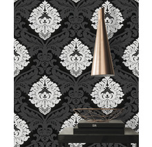 Vliestapete 5543-14 Ornament schwarz weiß