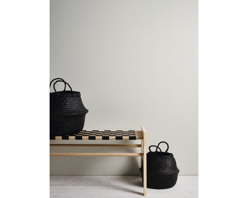 Étagère avec deux paniers de rangement noirs