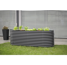 Jardinière surélevée classique WESTMANN ovale 240 x 80 x 82 cm gris