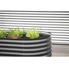 Jardinière surélevée classique WESTMANN ovale 240 x 80 x 82 cm gris