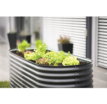 Jardinière surélevée classique WESTMANN ovale 240 x 80 x 82 cm gris