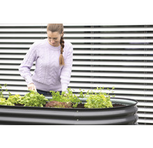 Jardinière surélevée classique WESTMANN ovale 240 x 80 x 82 cm gris