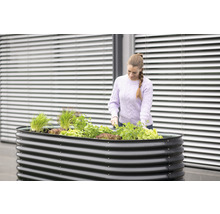 Jardinière surélevée classique WESTMANN ovale 240 x 80 x 82 cm gris