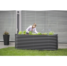 Jardinière surélevée classique WESTMANN ovale 240 x 80 x 82 cm gris