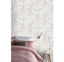 Papier peint intissé 104870 Secret Garden Kintsugi rose or