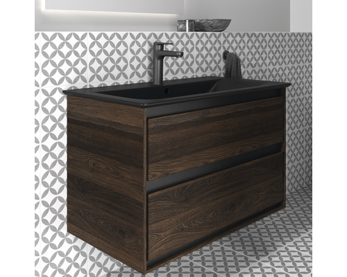 Meuble sous-lavabo avec tiroirs et lavabo dans la salle de bain