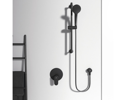 Duschset mit Handbrause, Brausestange und Thermostatmischer zur Wandmontage