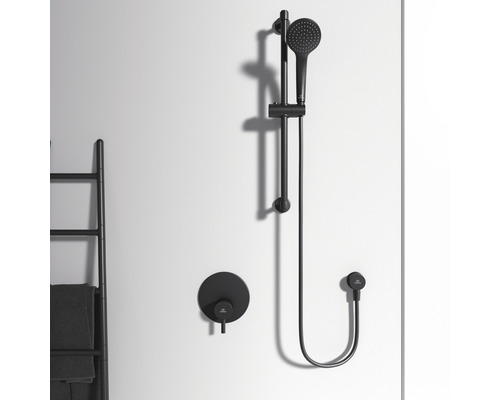 Ensemble de douche avec douchette à main, barre de douche et mitigeur thermostatique pour la salle de bain