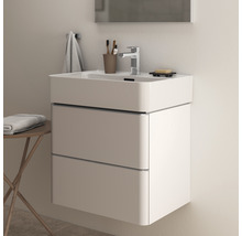 Waschtischunterschrank mit zwei Schubladen, Waschbecken, Armatur und Badaccessoires