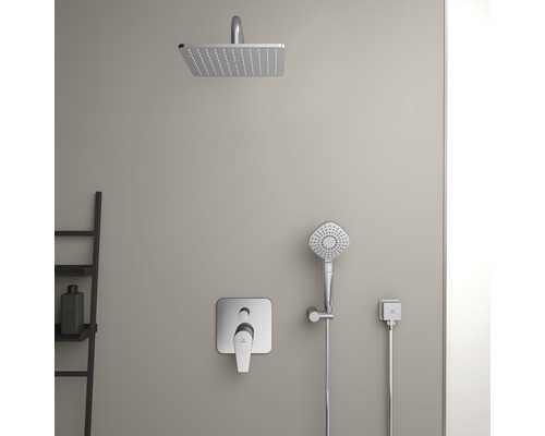 Ensemble de douche avec douche de tête, douchette à main et robinetterie pour la douche