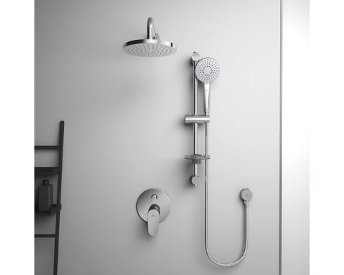 Duschsystem mit Kopfbrause, Handbrause und Thermostatmischer für das Badezimmer