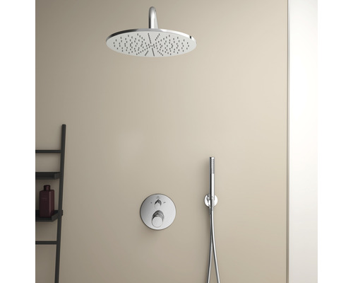 Duschsystem mit Kopfbrause, Handbrause und Thermostat