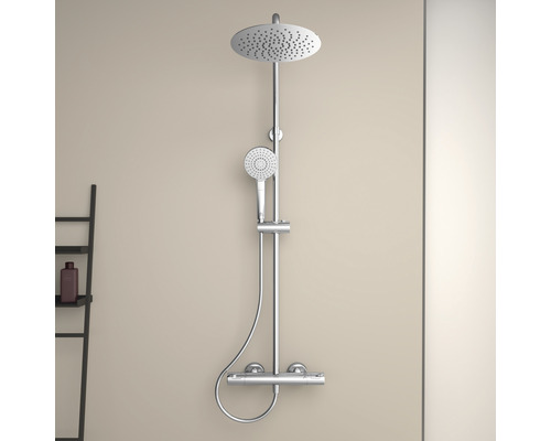 Système de douche avec pomme de tête et douchette pour montage mural