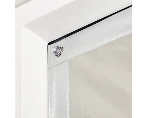 Détail d''une fixation de rideau de porte transparente avec ventouse