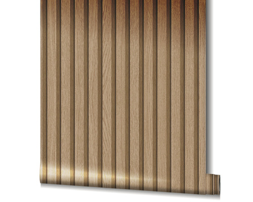 Papier peint aspect lambris en bois sur un rouleau