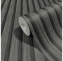 Vliestapete 33961 Botanica 3D Holz-Optik schwarz anthrazit