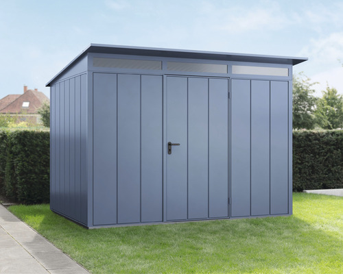 Abri de jardin Hörmann EcoStar Elegant-P type 3 RAL5014 porte à un vantail 302,8 x 238 cm bleu