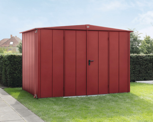 Abri de jardin Hörmann EcoStar Elegant-S type 3 RAL3004 porte à deux vantaux 323,6 x 247,7 cm rouge