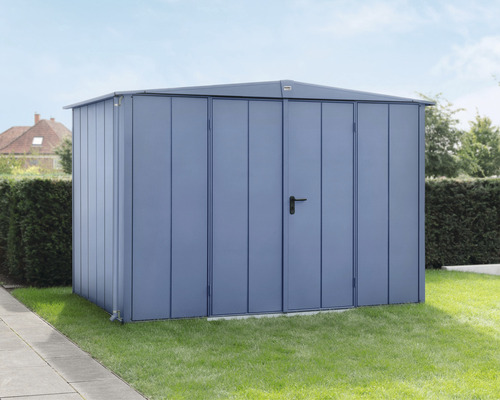 Abri de jardin Hörmann EcoStar Elegant-S type 3 RAL5014 porte à deux vantaux 323,6 x 247,7 cm bleu