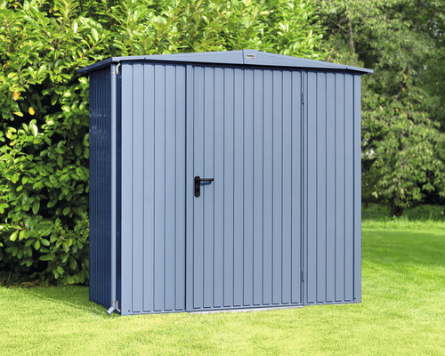 Abri de jardin Hörmann EcoStar Trend-S type 1 RAL5014 porte à un vantail 258,8 x 121,3 cm bleu