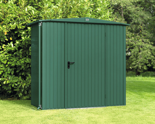 Abri de jardin Hörmann EcoStar Trend-S type 1 RAL6005 porte à un vantail 238 x 107,8 cm vert