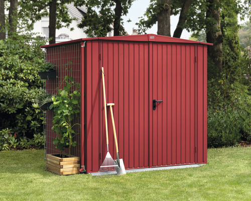 Abri de jardin Hörmann EcoStar Trend-S type 2 RAL3004 porte à deux vantaux 238 x 238 cm rouge