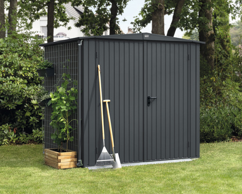 Abri de jardin Hörmann EcoStar Trend-S type 2 RAL7016 porte à deux vantaux 258,8 x 247,7 cm anthracite