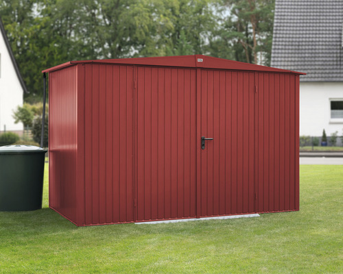 Abri de jardin Hörmann EcoStar Trend-S type 3 RAL3004 porte à deux vantaux 323,6 x 247,7 cm rouge