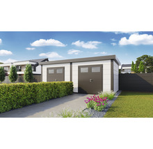 Gartenhaus Duo 6436 2 Doppeltüren 672 x 388 cm weiß