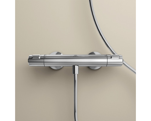 Mitigeur thermostatique apparent avec flexible de douche