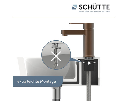 Installation eines Waschbeckenhahns mit vereinfachter Montage