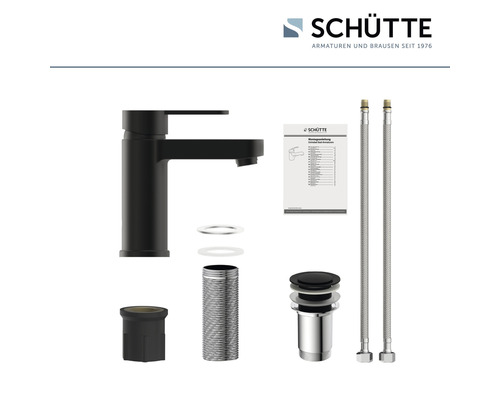 Schütte Einhebelmischer in Schwarz mit Zubehör