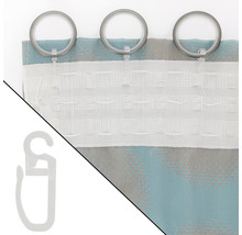 Agrafe pour tringle à rideau transparent pour anneaux pour rideaux épaisseur 5 et 6 mm 12 pces