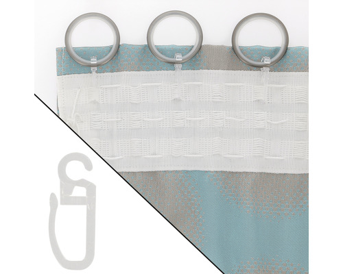 Gardinenband mit Gardinenhaken und Gardinenringe