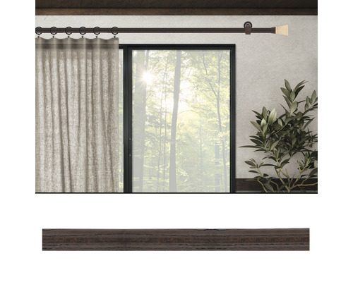 Tringle à rideaux avec rideau devant la fenêtre