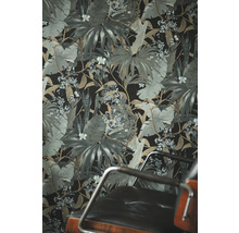 Papier peint avec motif de plantes tropicales et feuilles